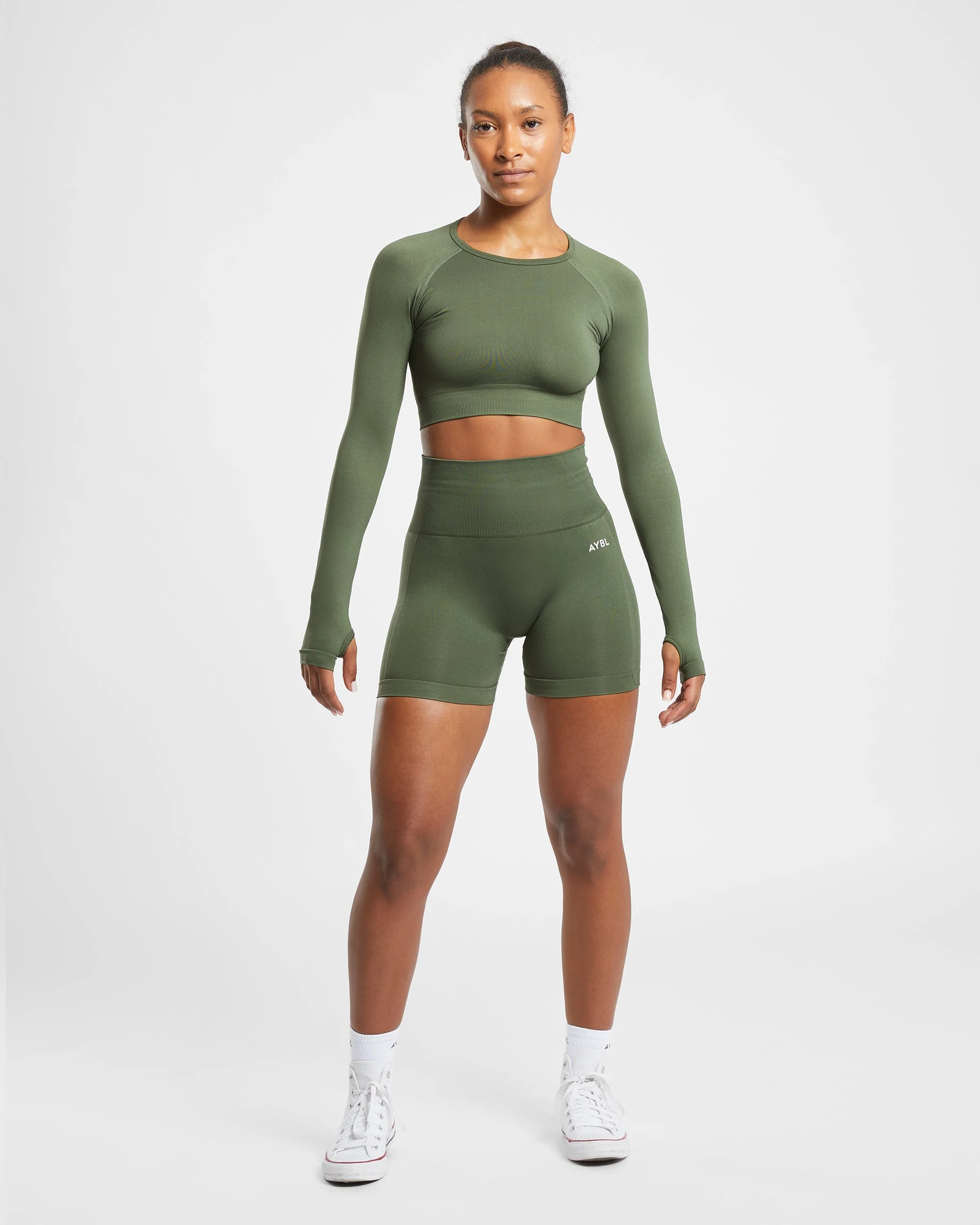 Empower Seamless Shorts - Khaki Vert - Image 3