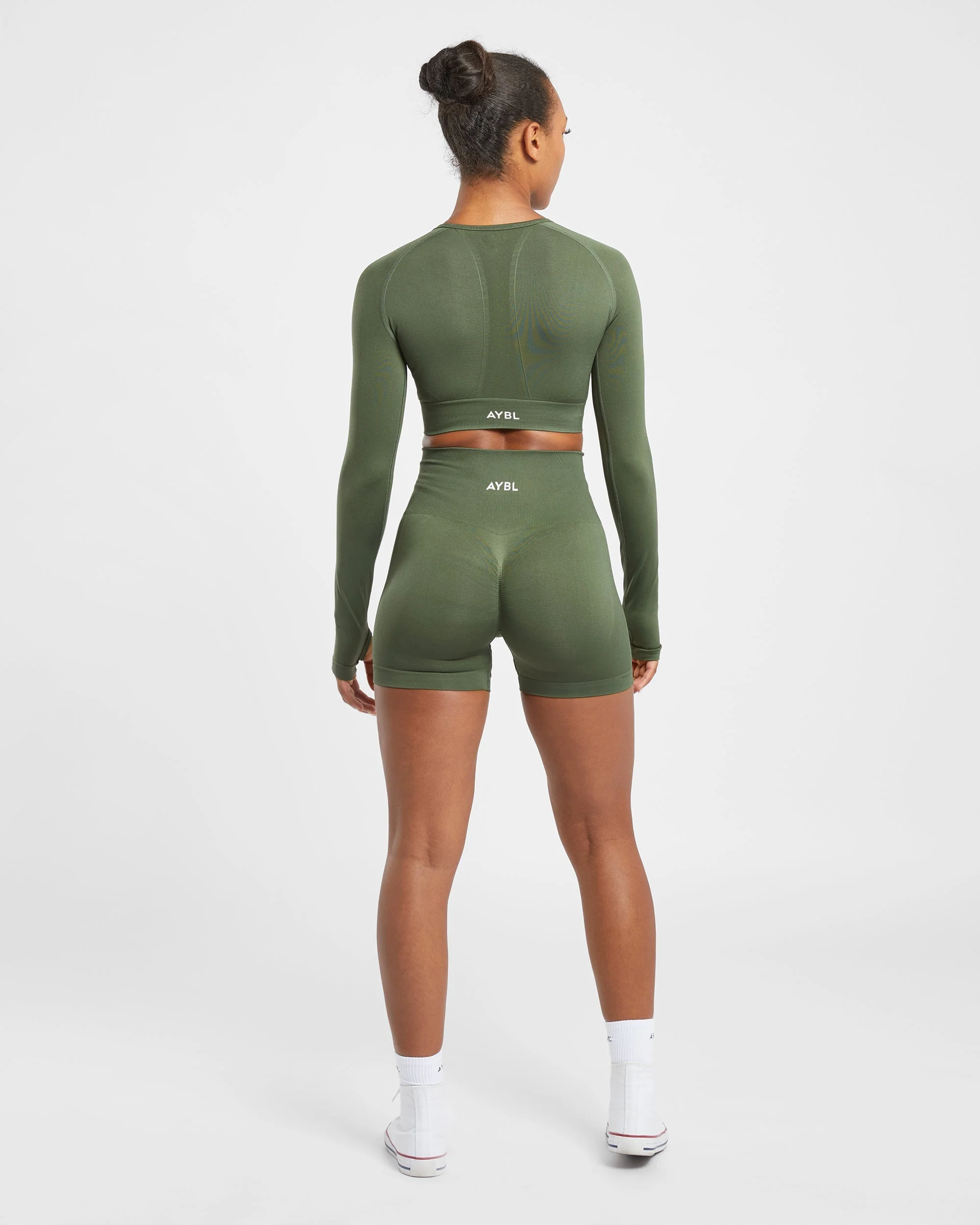 Empower Seamless Shorts - Khaki Vert - Image 4