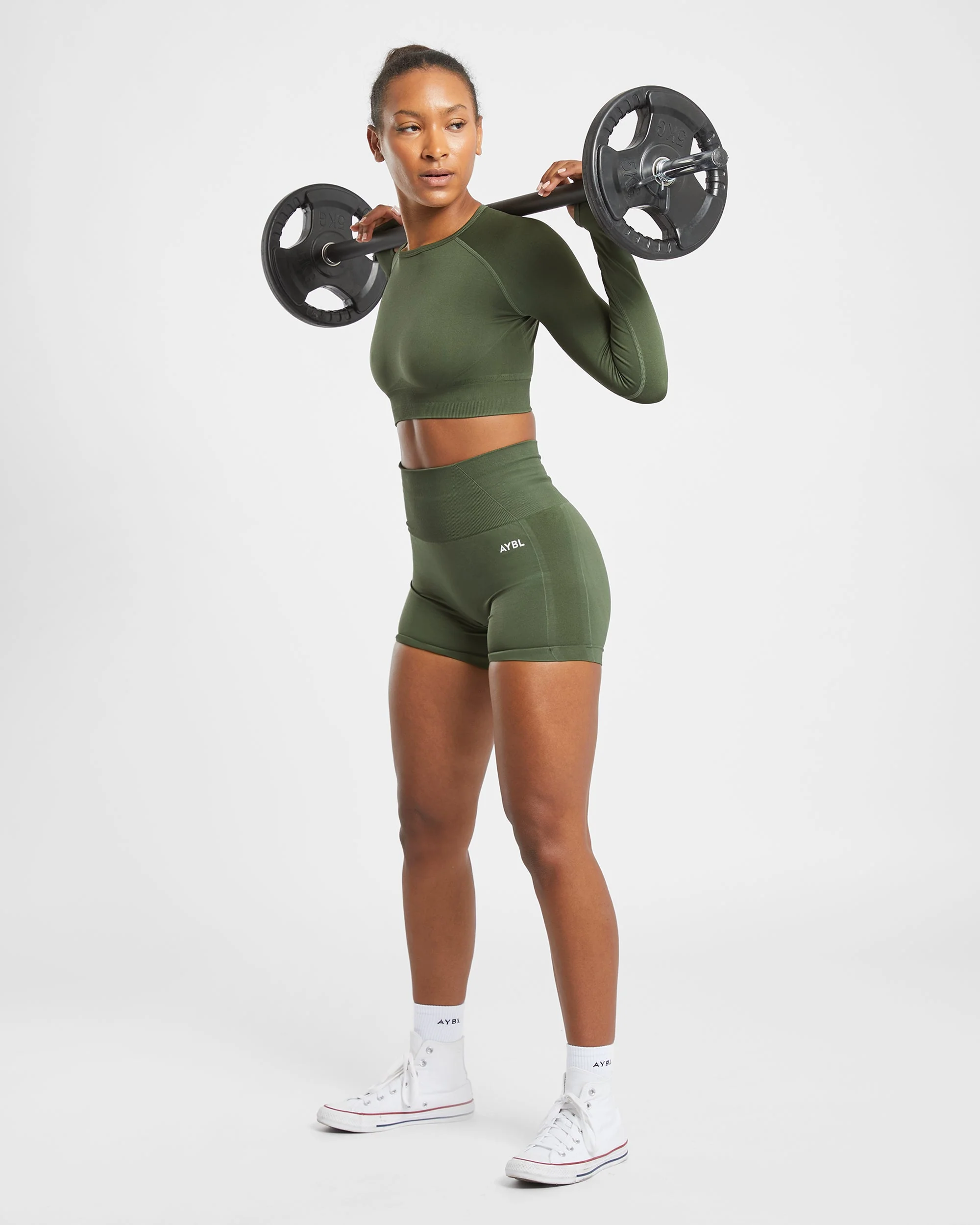 Empower Seamless Shorts - Khaki Vert - Image 7