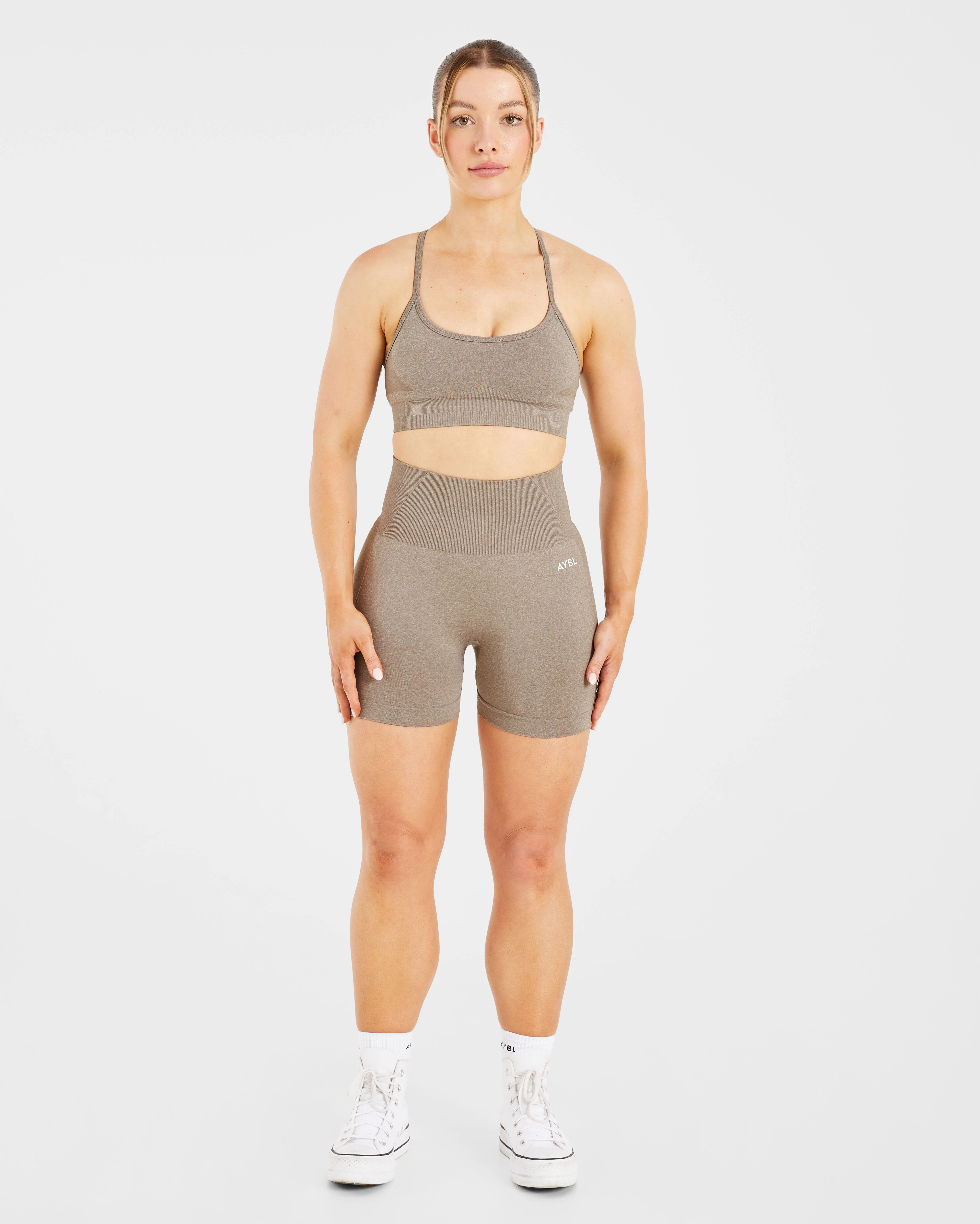 Empower Seamless Shorts - Taupe Marl - Image 3