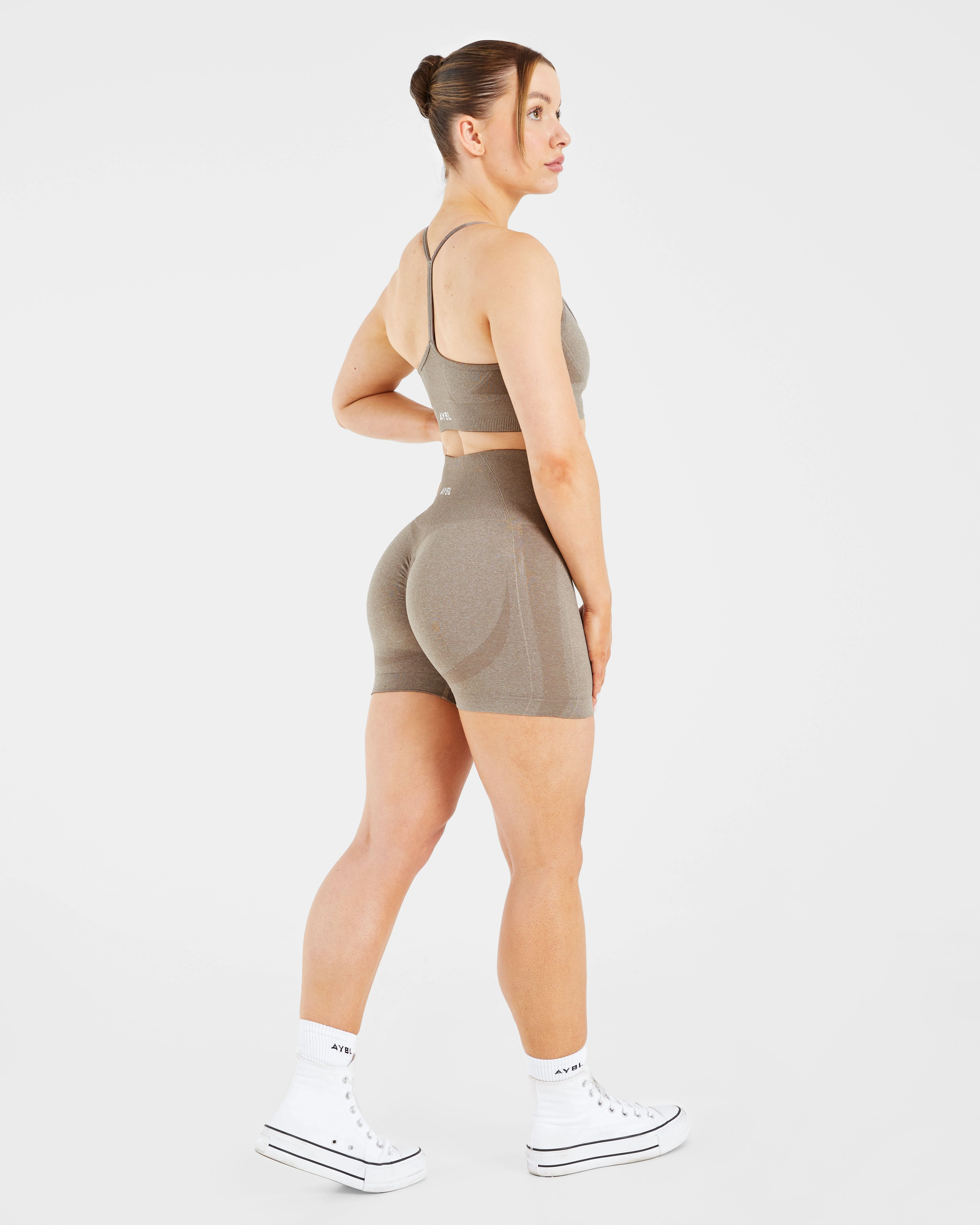 Empower Seamless Shorts - Taupe Marl - Image 4