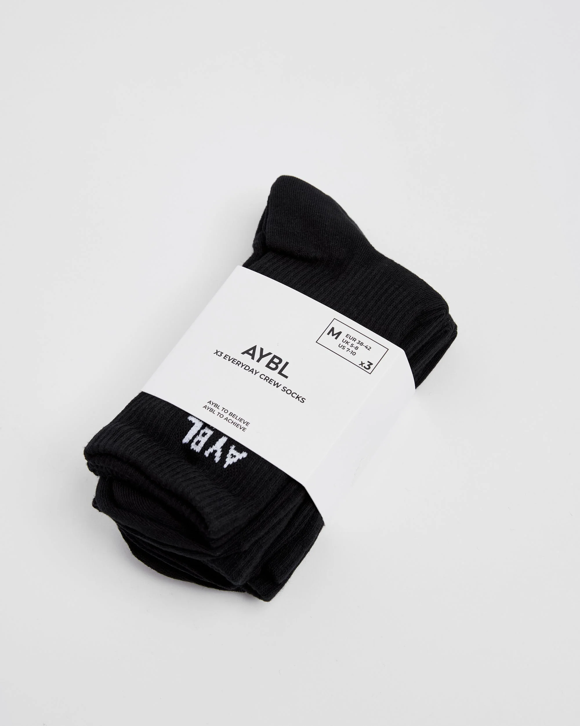 Everyday Crew Socks (3 Pack) - Noir - Image 4